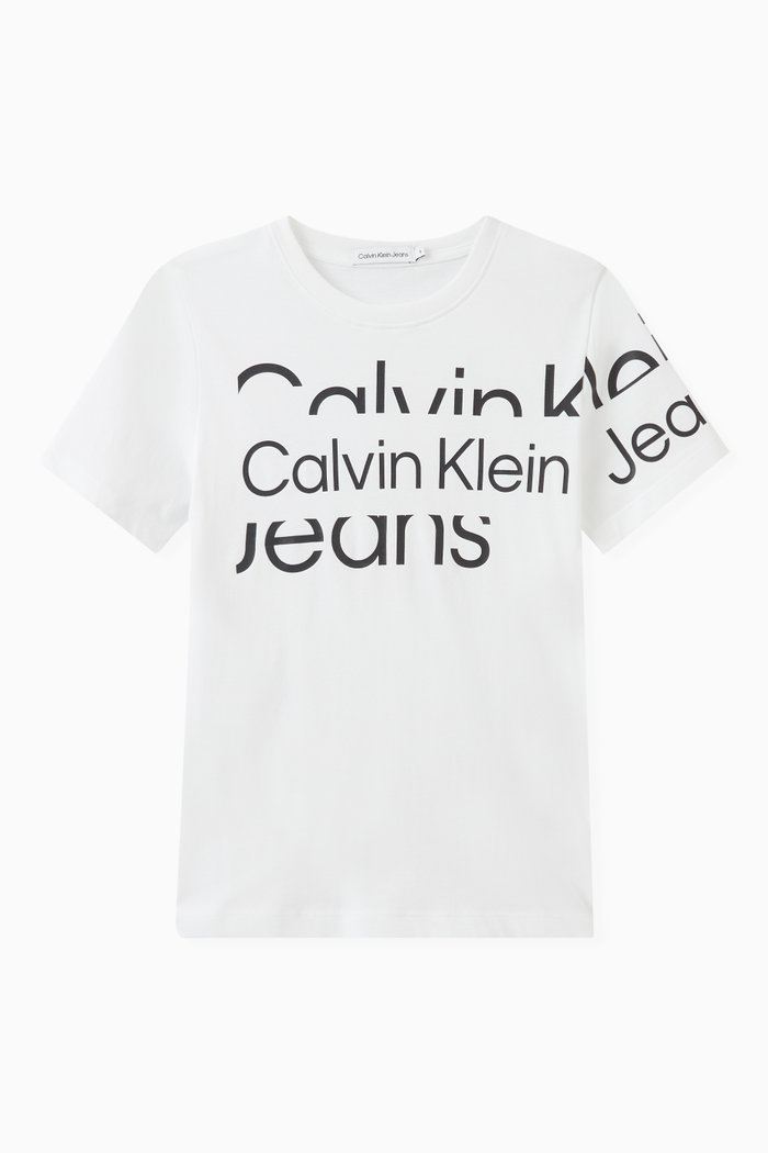 Logo Print T-shirt in Cotton, White