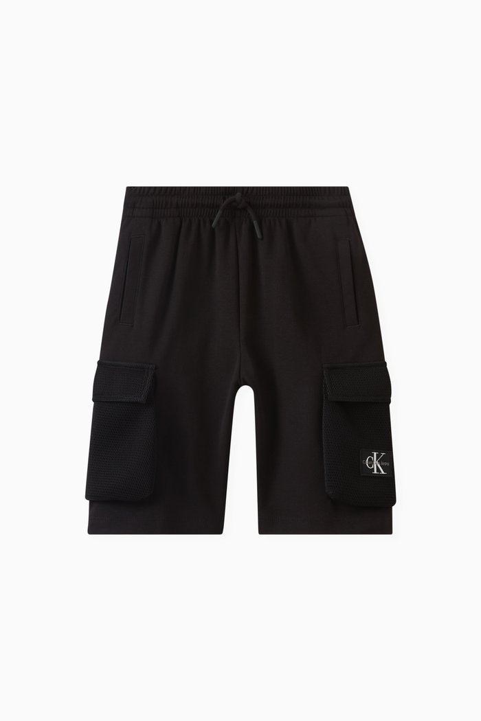 

Logo Shorts in Cotton Polyester Interlock, Black