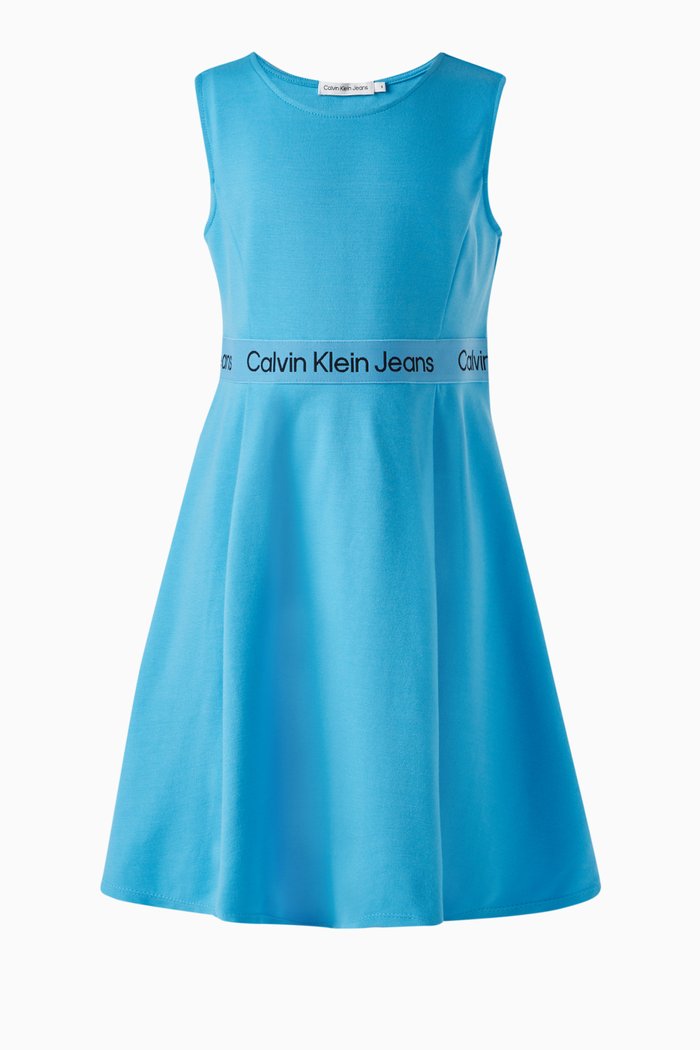 

Flared Milano Dress in Rayon Blend, Blue