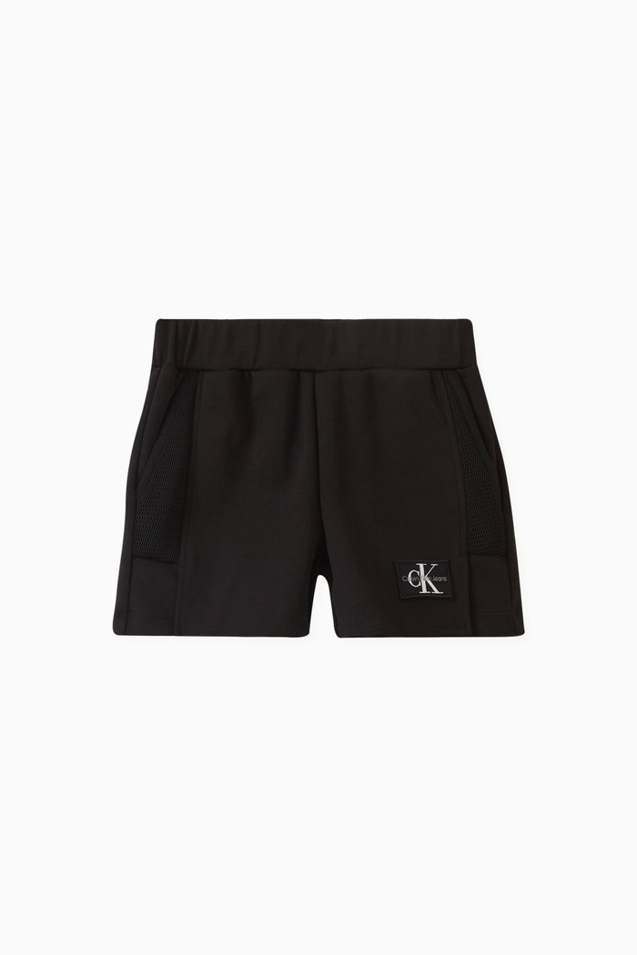 

Logo Patch Shorts in Cotton, Black
