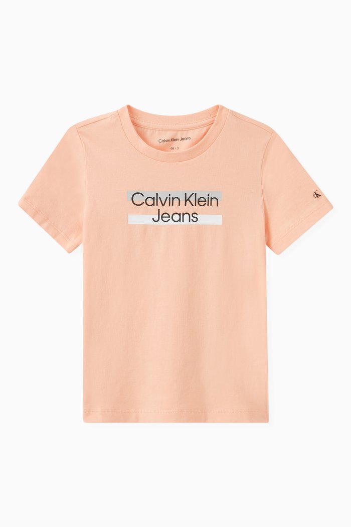 

Logo Print T-shirt in Cotton, Orange