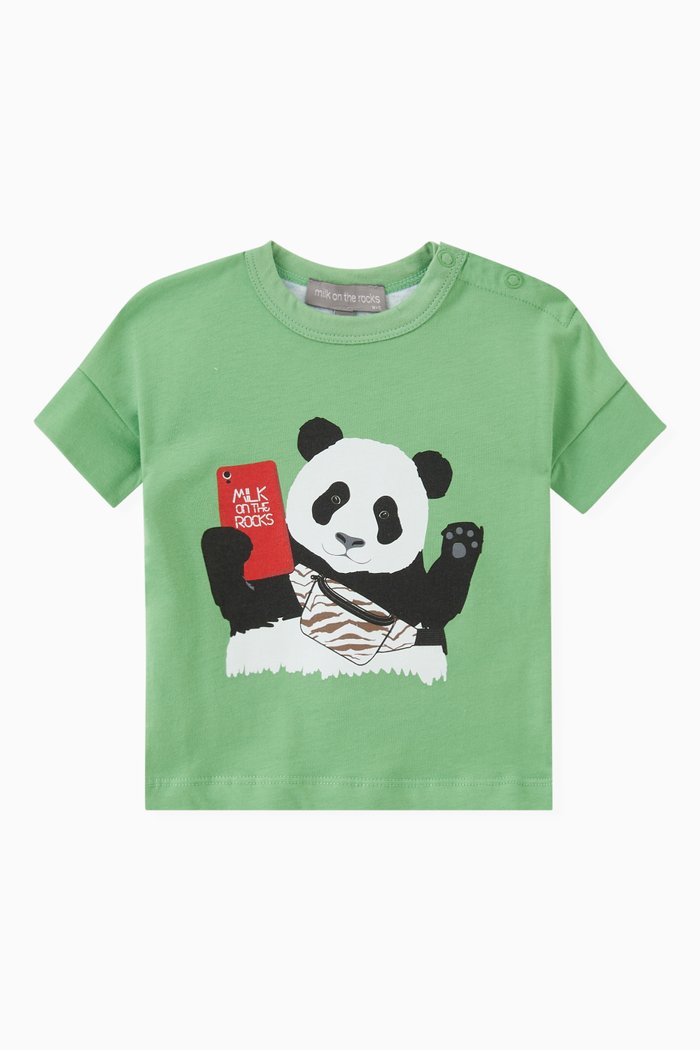 

Panda T-shirt in Cotton, Green
