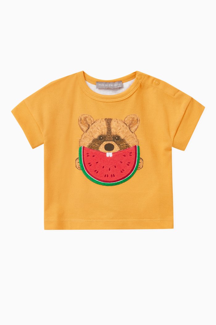 

Raccoon Pasteque T-shirt in Cotton, Yellow
