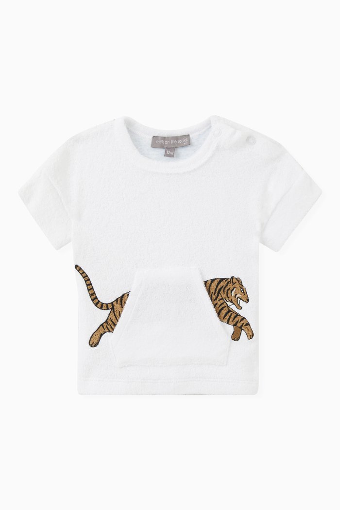 

Tiger Pocket T-shirt in Cotton-blend, White