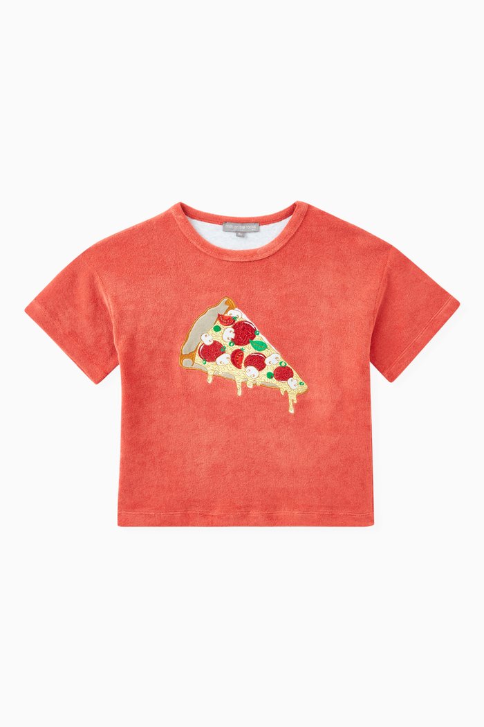 Pizza T-shirt in Cotton Terry, Red