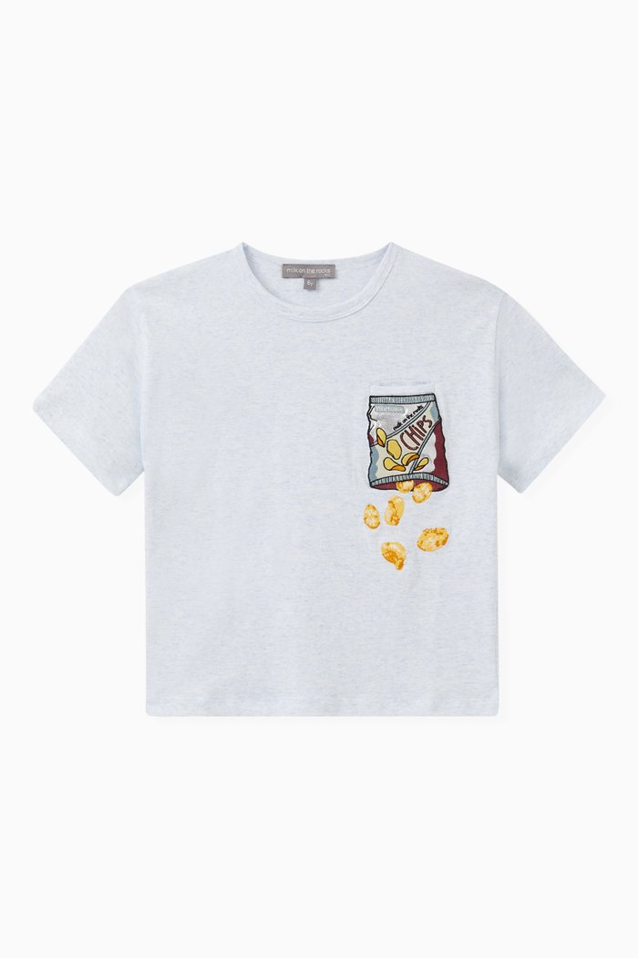 

Chips-embroidered T-shirt in Cotton, Grey