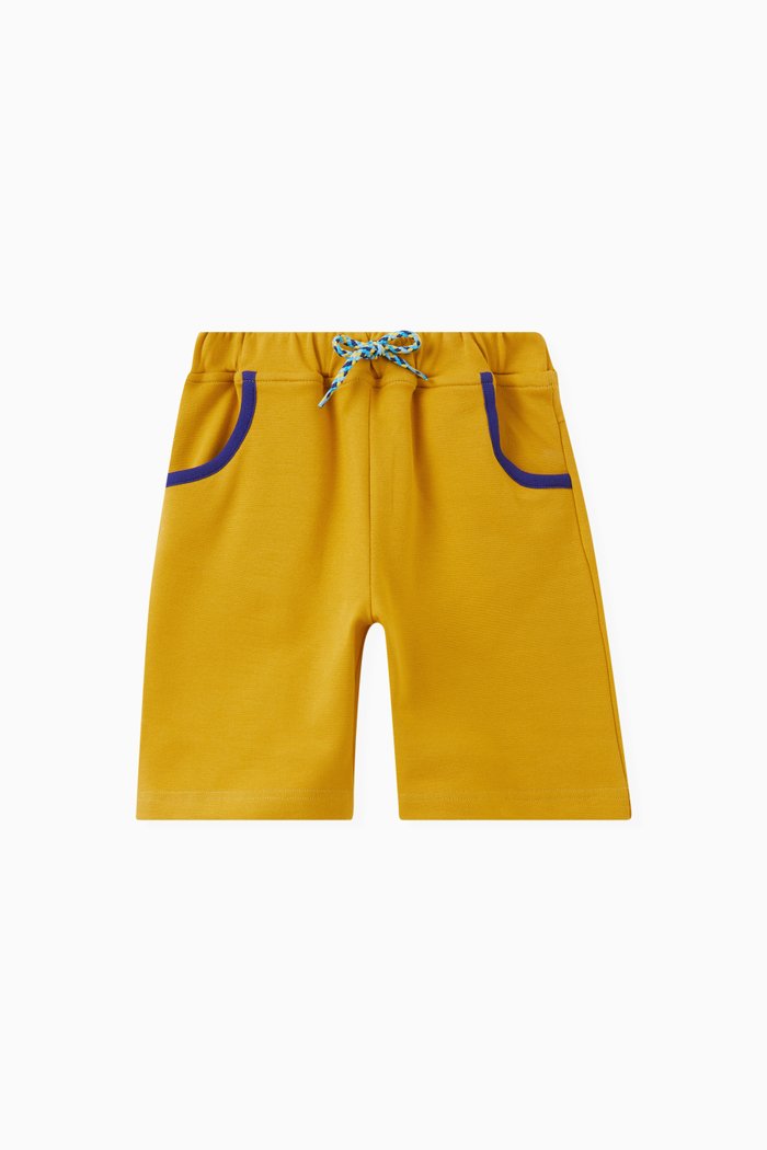 

Contrast-trim Shorts in Cotton-blend, Blue