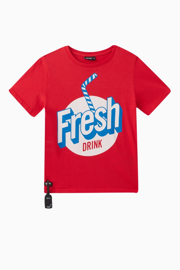 

Fresh Drink Sound T-shirt in Jersey, Red