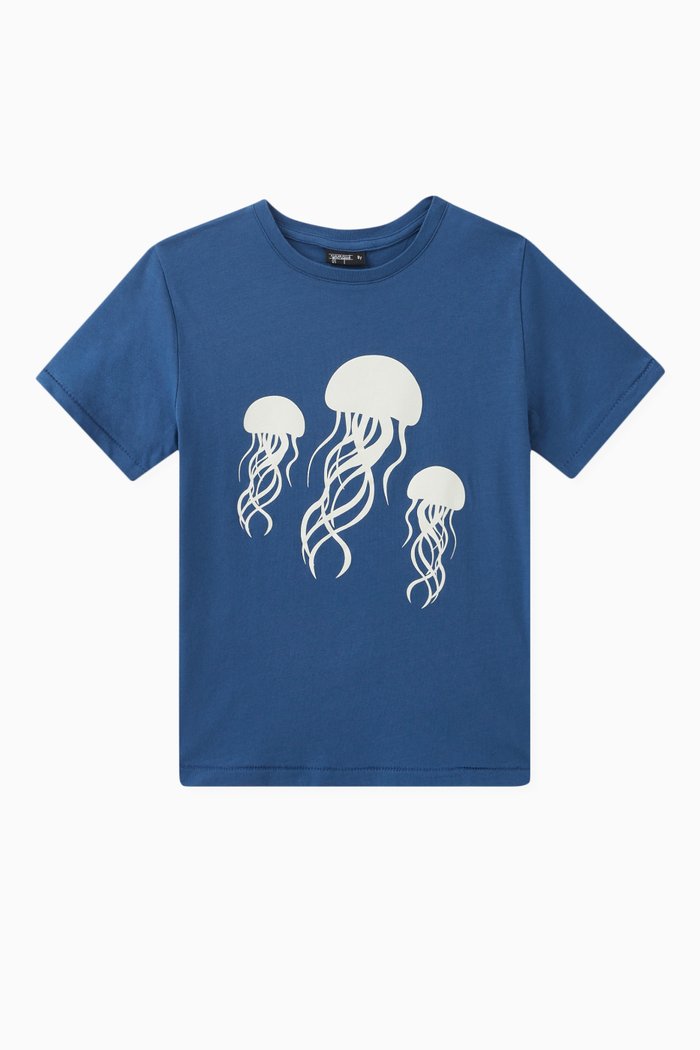 

Jellyfish Fluorescent T-shirt in Jersey, Blue