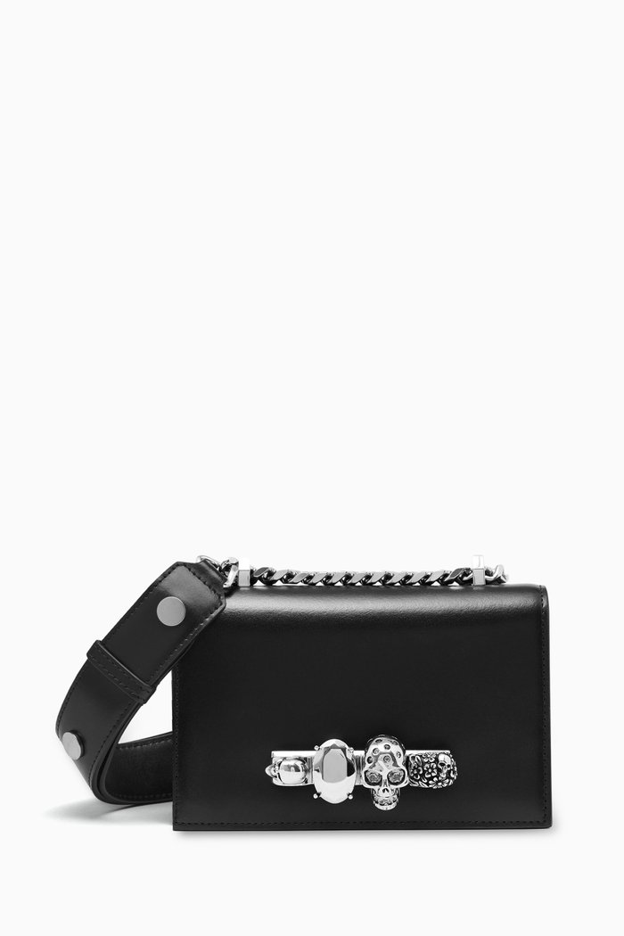 

The Biker Mini Jewelled Satchel in Leather, Black
