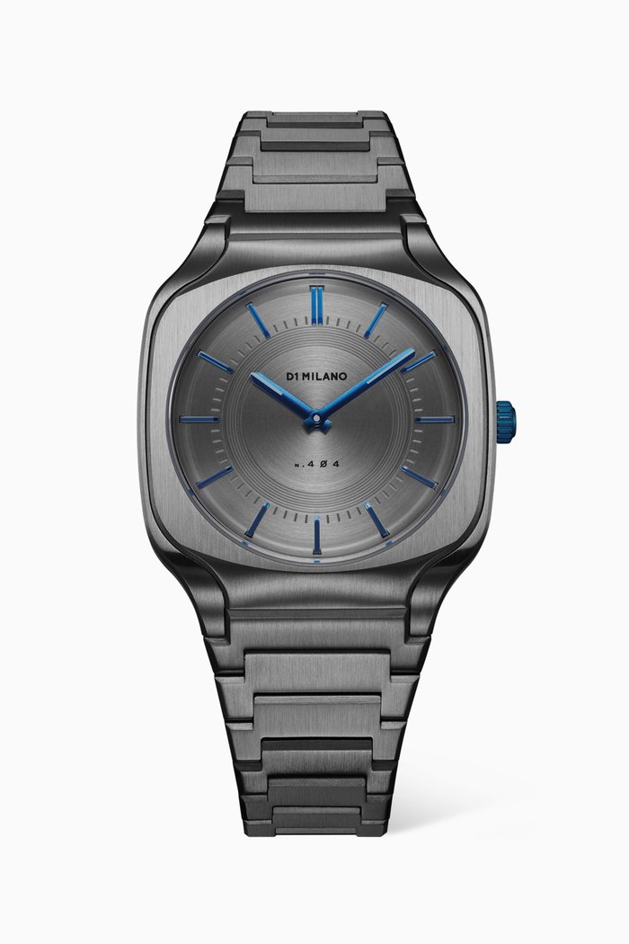 Square Watch in Titanium, 37mm, Silver