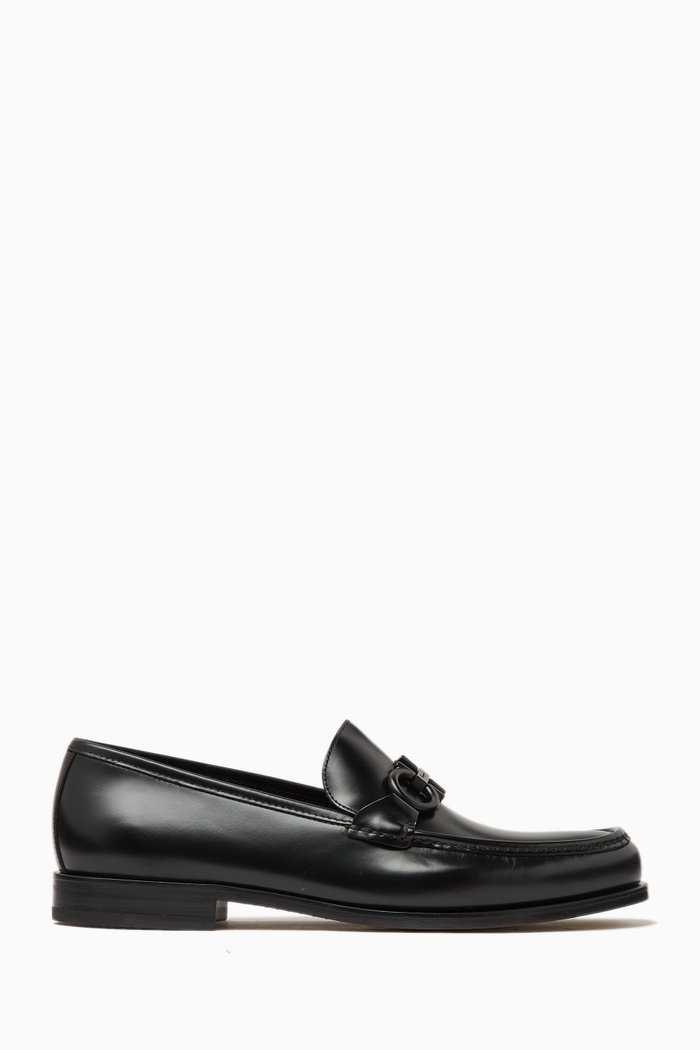 Rolo Gancini Moccasins in Leather, Black