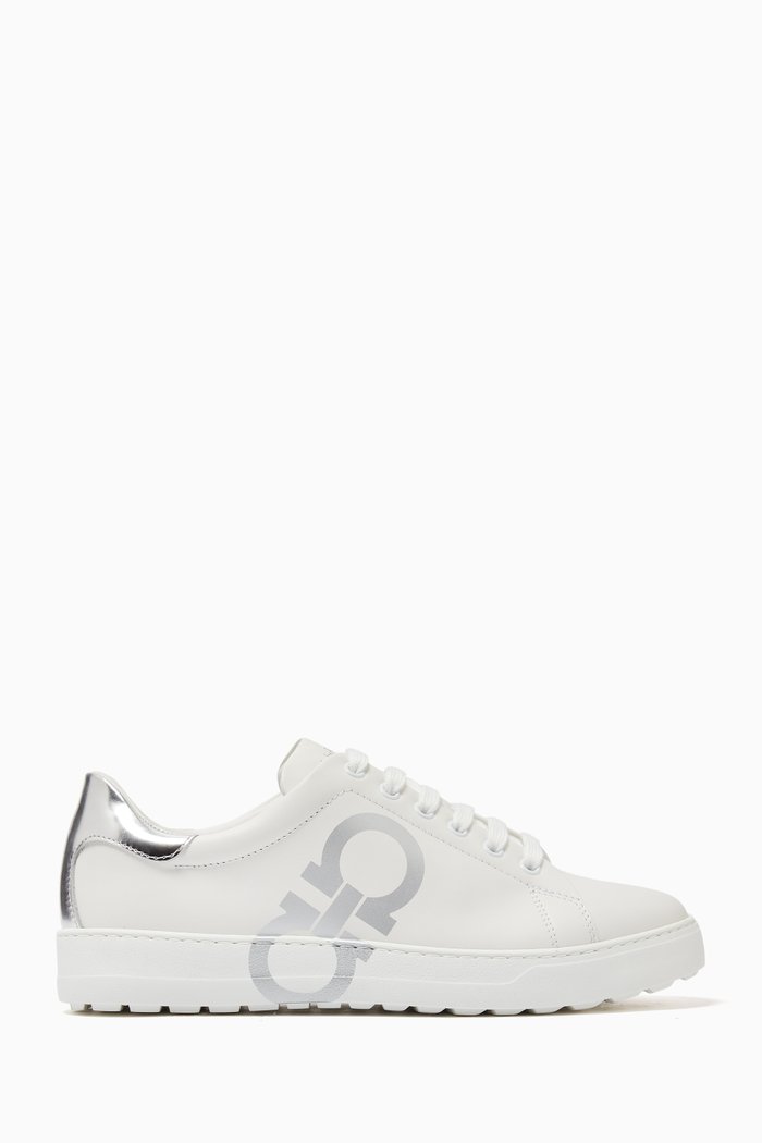 Glamour Sneakers in Smooth Leather, White