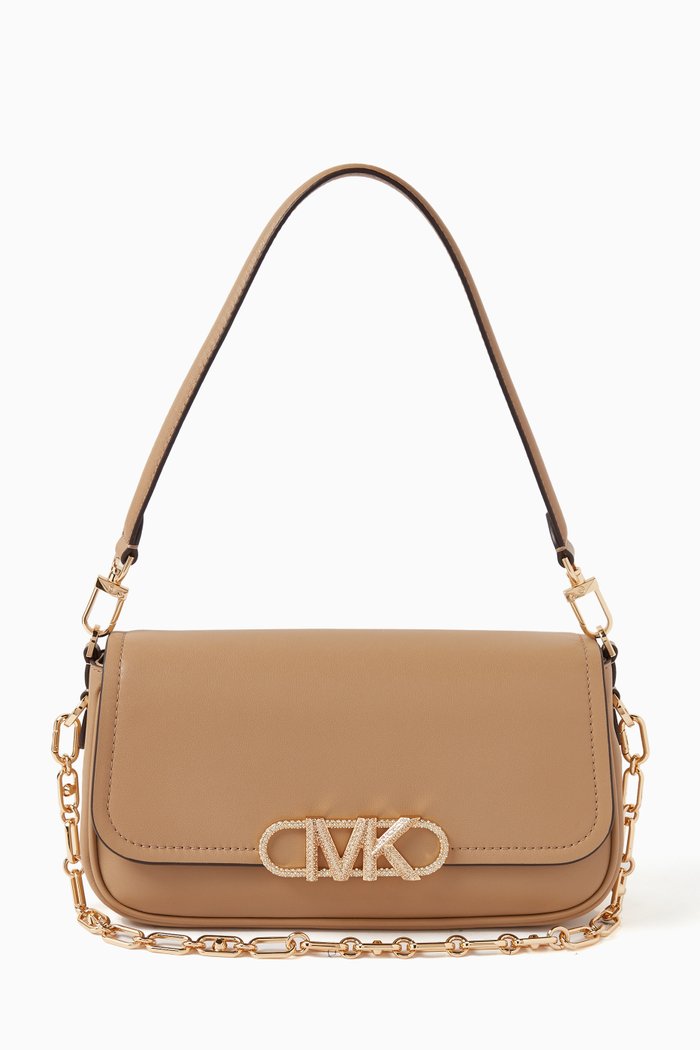 

Medium Parker Convertible Shoulder Bag in Leather, Brown