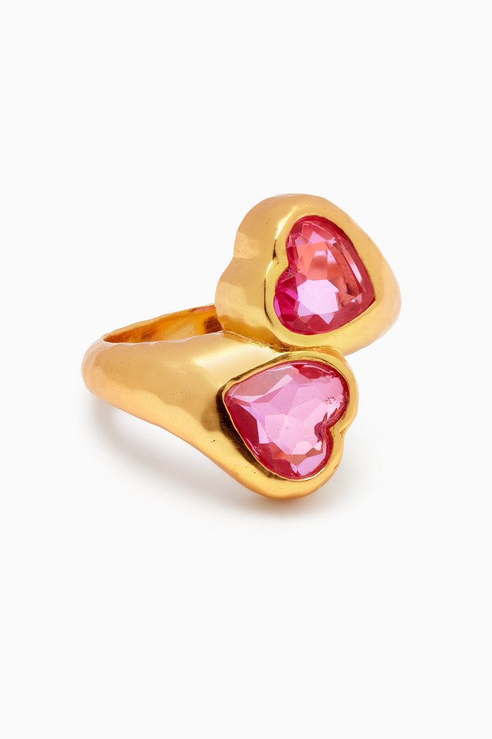 

Lover Ring in 24kt Yellow Gold-plating, Pink