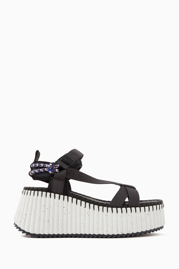 

Nama Wedge Sandals in Lower-Impact Materials, Black