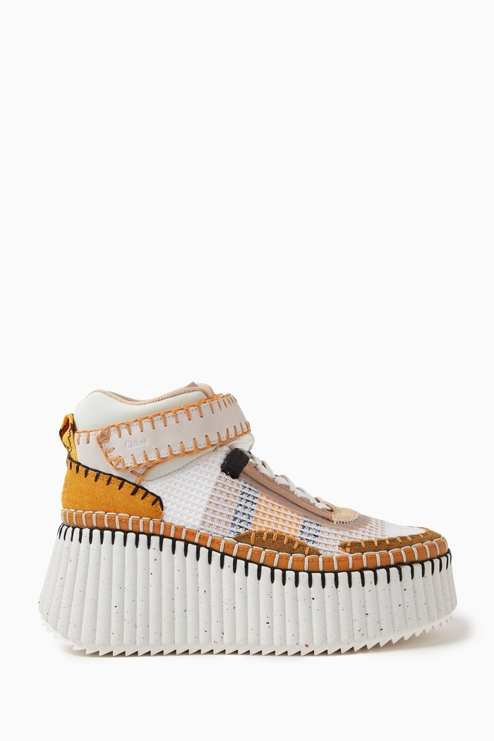 Nama Platform Sneakers in Mesh, Brown
