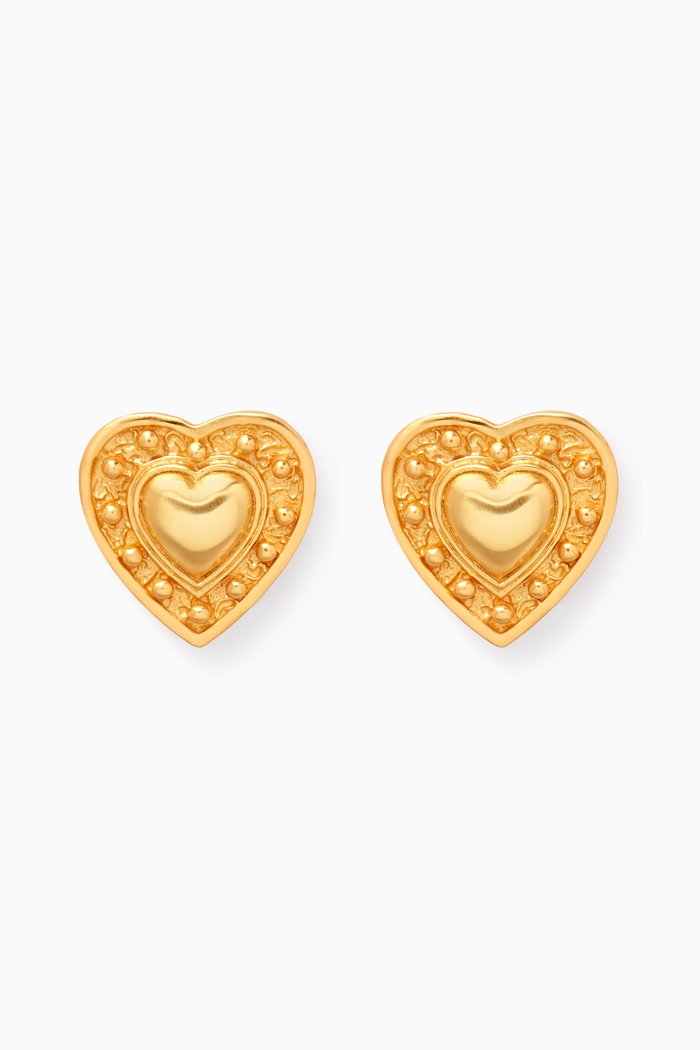

Hearts Clip-on Earrings in 24kt Yellow Gold-plating