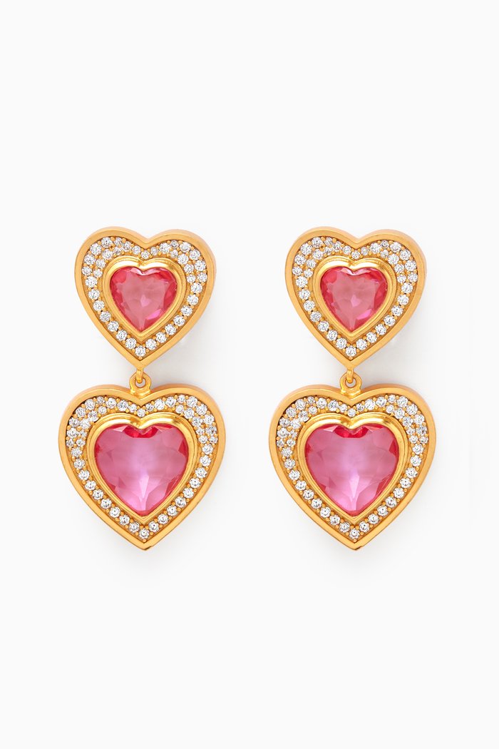 

Diva Clip-on Earrings in 24kt Yellow Gold-plating, Pink