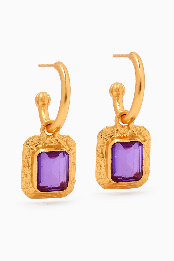 

Breeze Earrings in 24kt Gold-plated Metal, Purple
