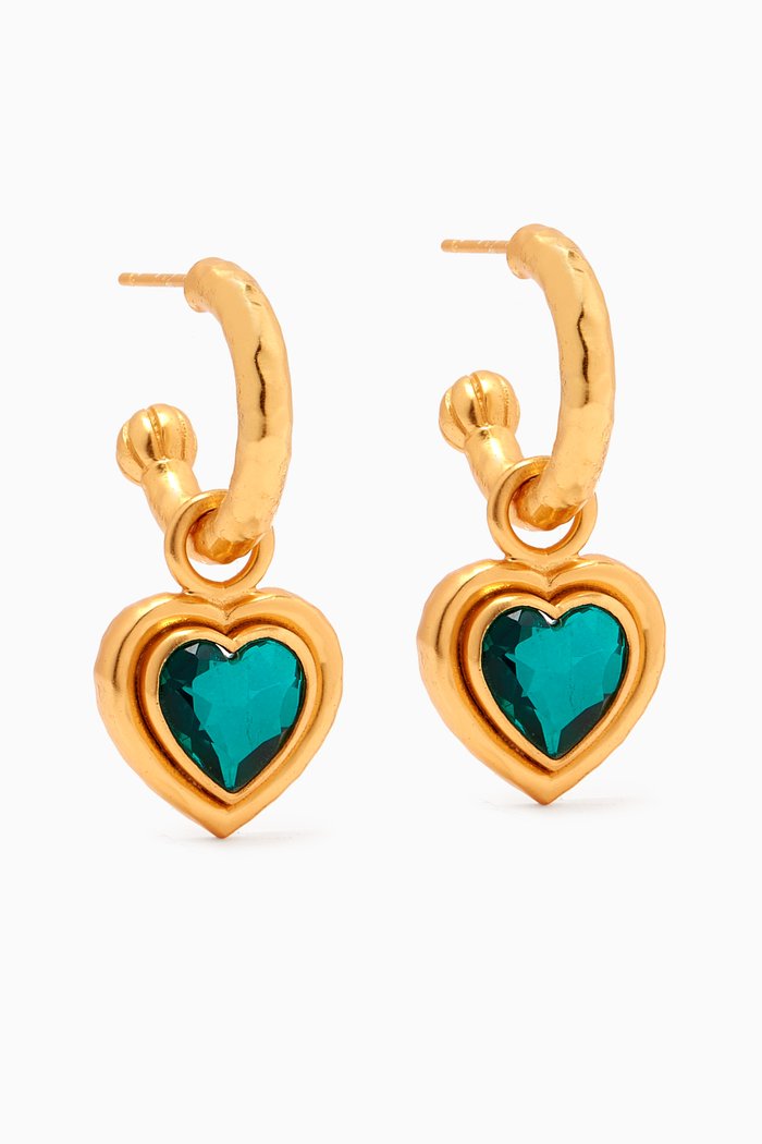 Breeze Earrings in 24kt Yellow Gold-plating, Green