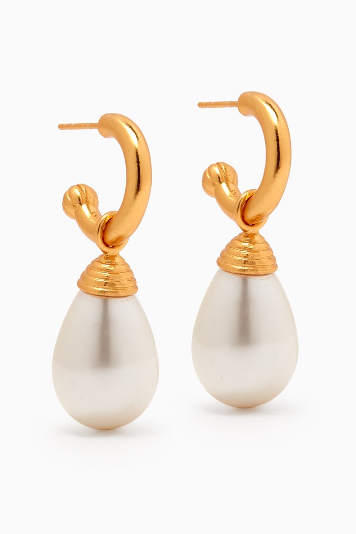 

Moment Earrings in 24kt Yellow Gold-plating, White
