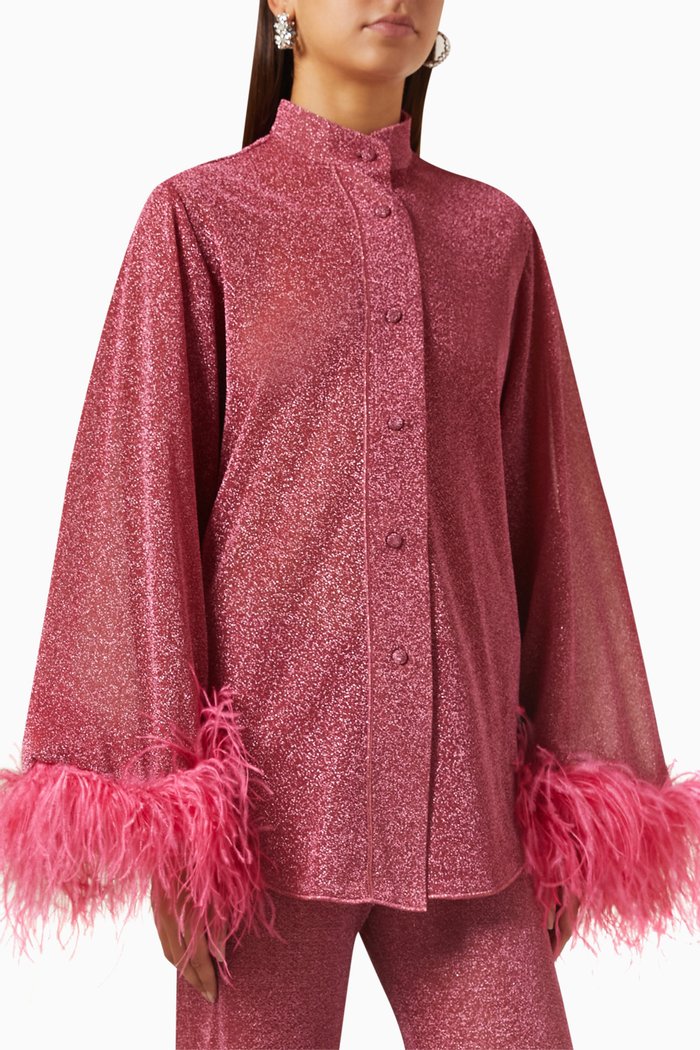 

Lumière Plumage Shirt in Lurex, Pink