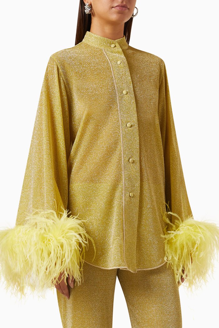 

Lumière Plumage Shirt in Lurex, Yellow