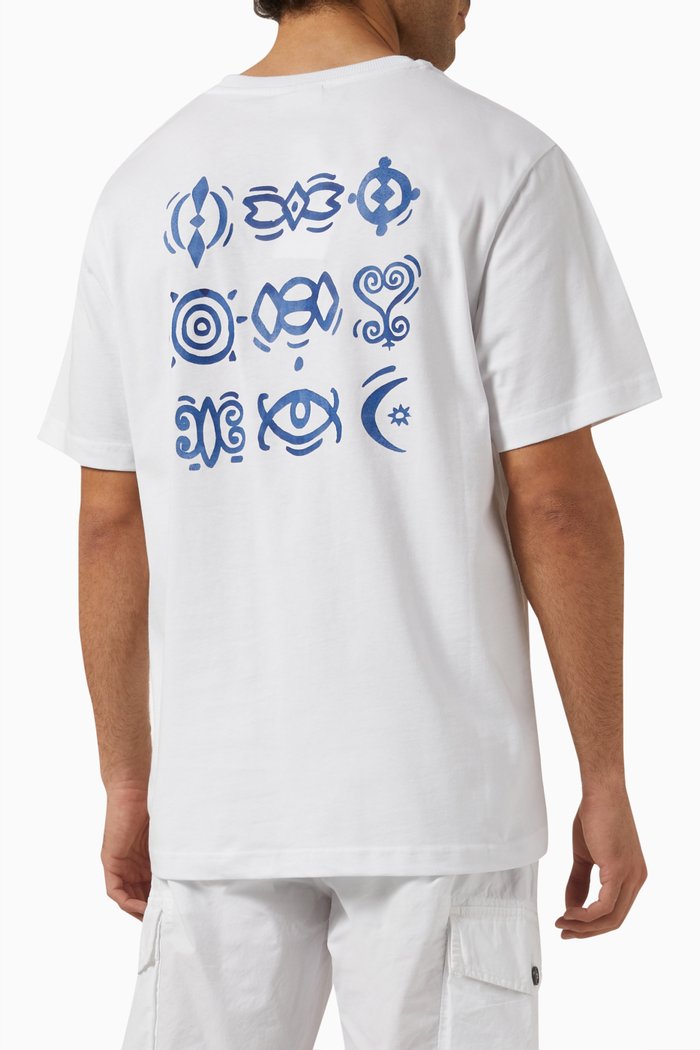 Nelson Symbol Print T-shirt in Cotton Jersey, White