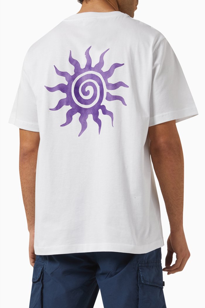 

Nelson Sun Print T-shirt in Cotton Jersey, White