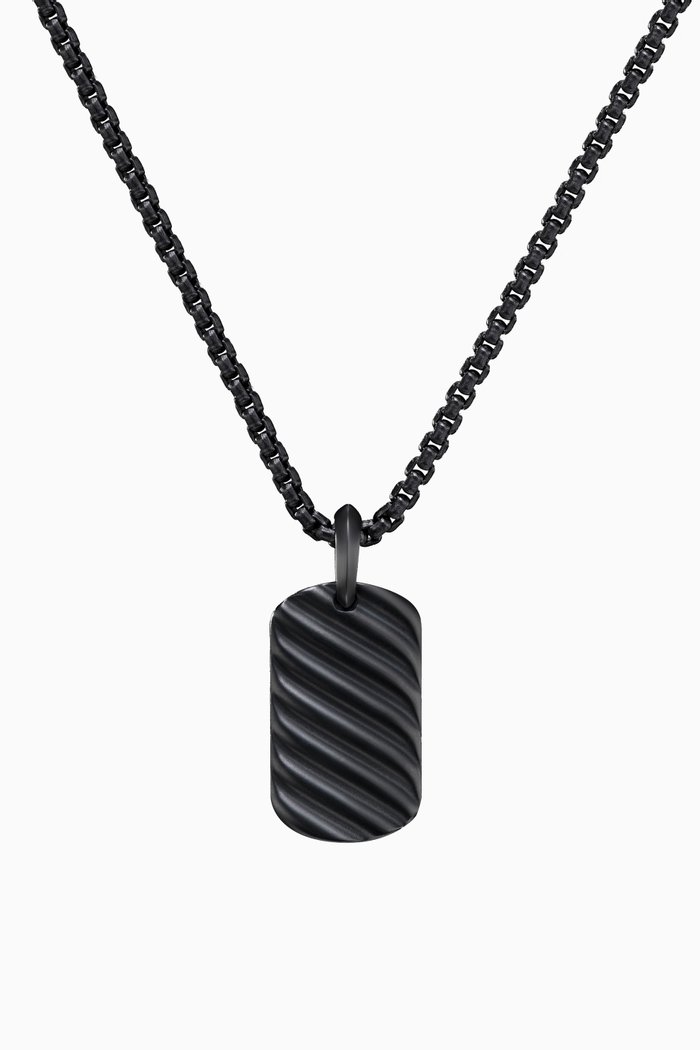 

Sculpted Cable Tag in Titanium, 27mm, Black