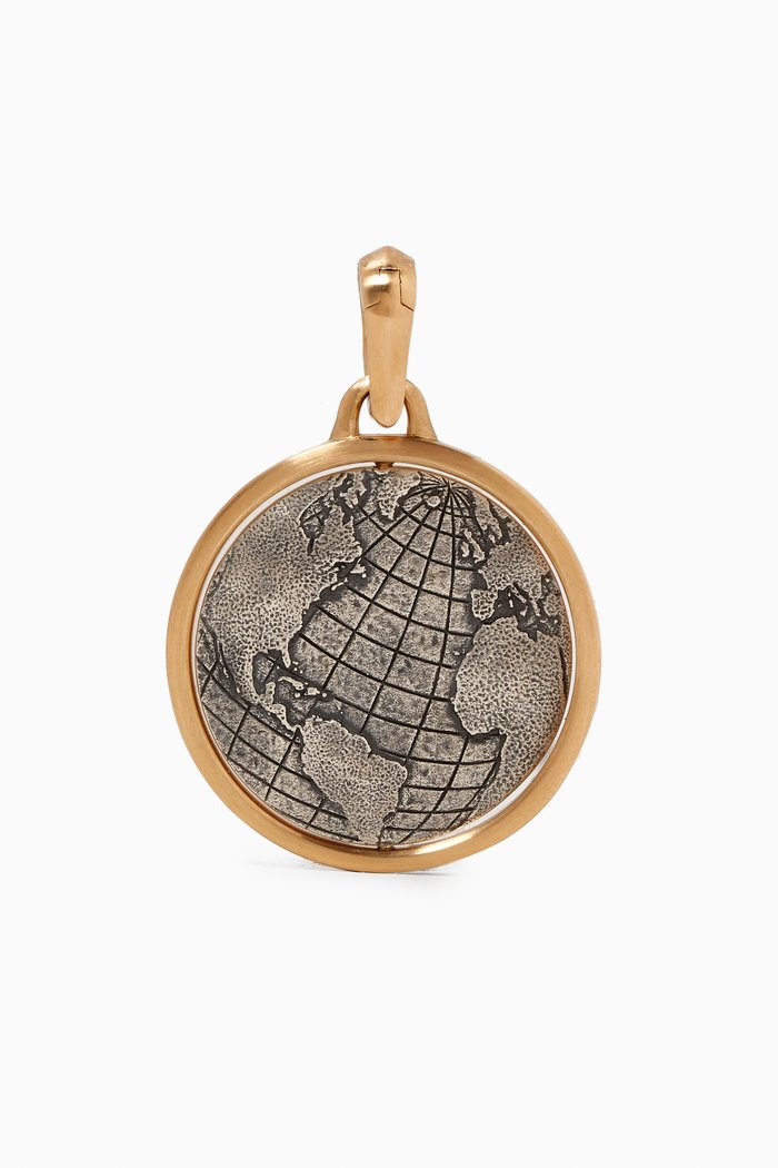

Earth & Moon Amulet in Sterling Silver with 18kt Yellow Gold, 5mm