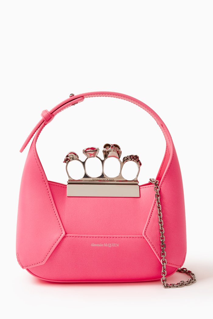 

Mini Jewelled Hobo Bag in Calf Leather, Purple