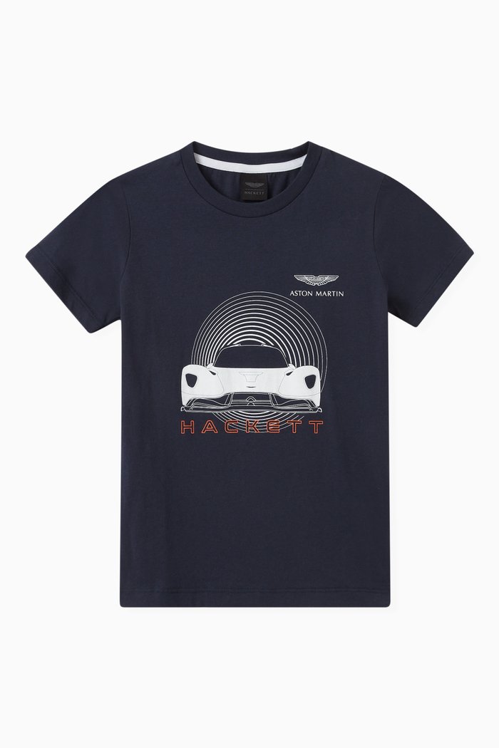

Graphic Logo Print T-Shirt in Cotton, Blue