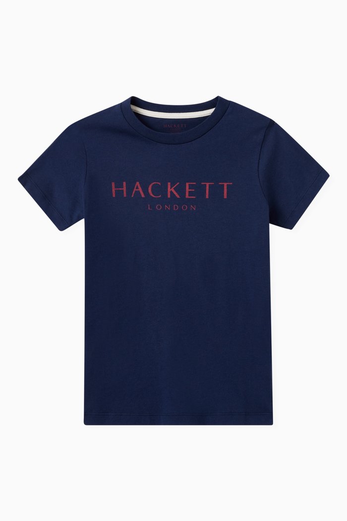 Logo Print T-Shirt in Cotton, Blue