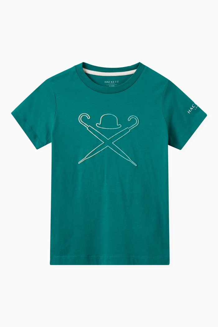 

Logo Print T-Shirt in Cotton, Green