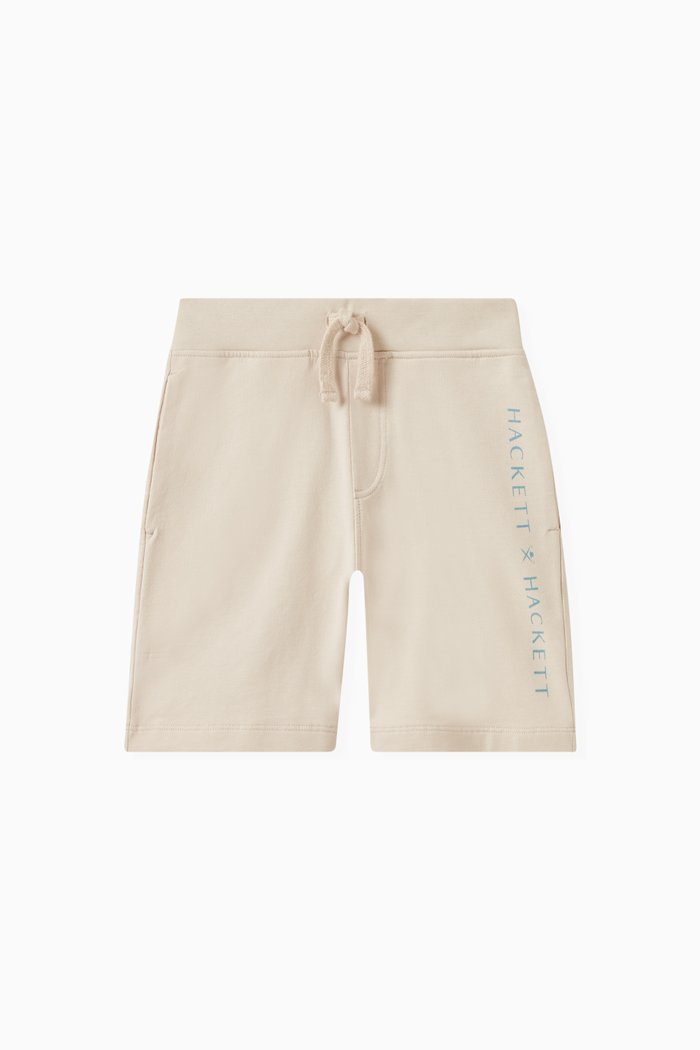 

Logo Print Shorts in Cotton, Grey
