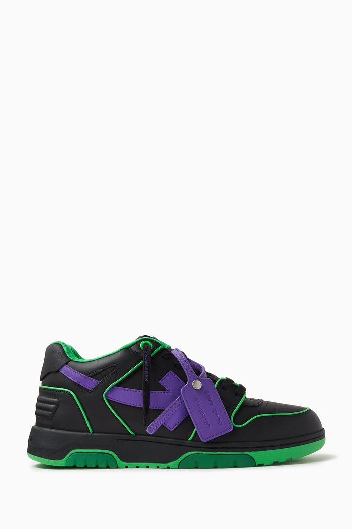 

Out of Office Outlined Sneakers in Leather, Multicolour