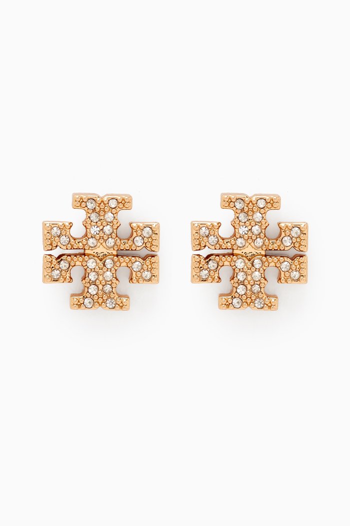 

Kira Pavé Stud Earrings in Metal, Gold