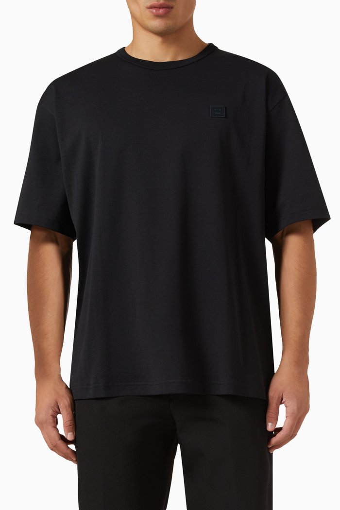 

Exford Face T-shirt in Cotton, Black