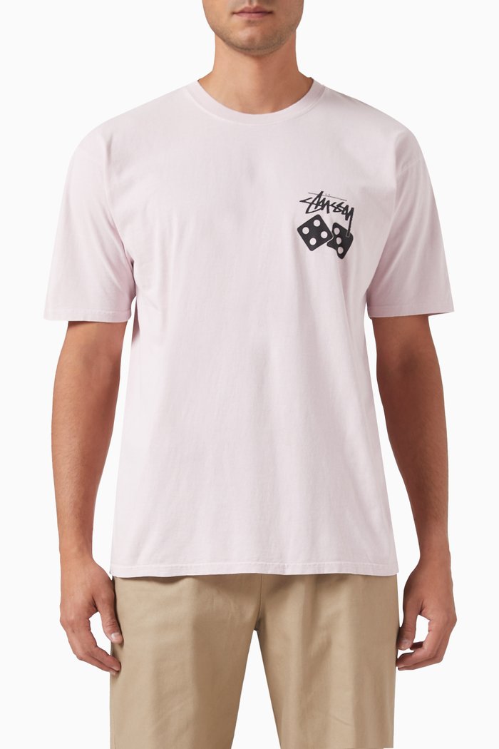

Logo Print T-shirt in Cotton, Pink