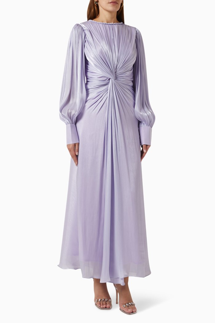 

Pleated Twisted Maxi Dress, Purple