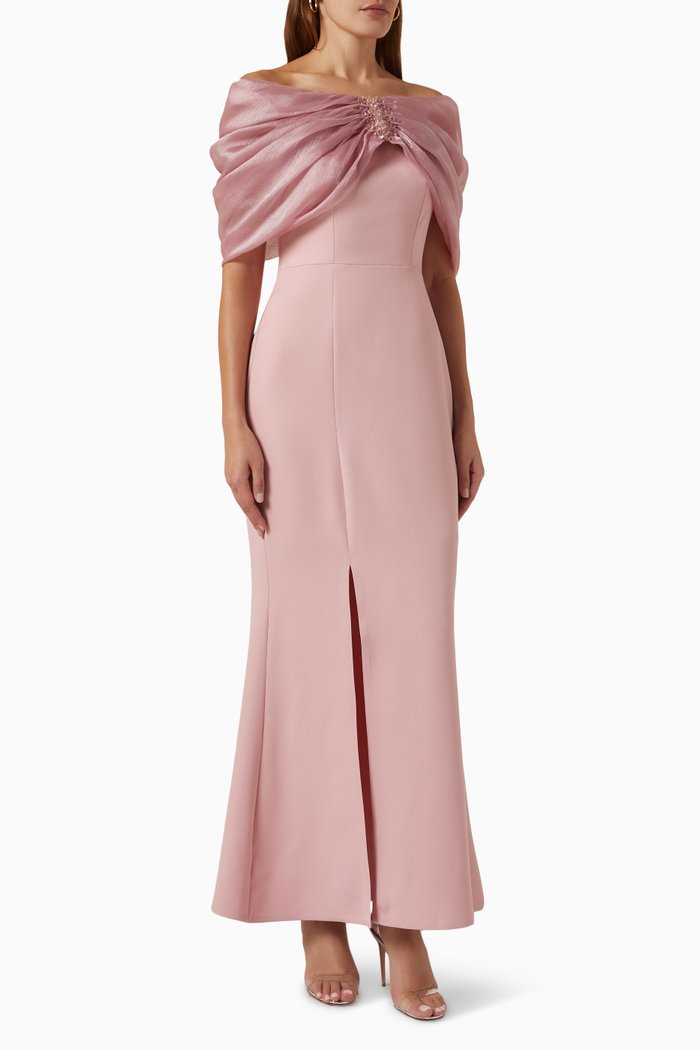 

Off-shoulder Maxi Dress, Pink