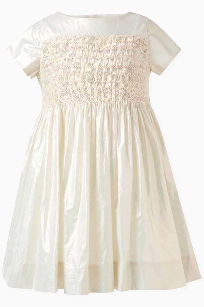 

Smocked Duchesse Dress, Neutral