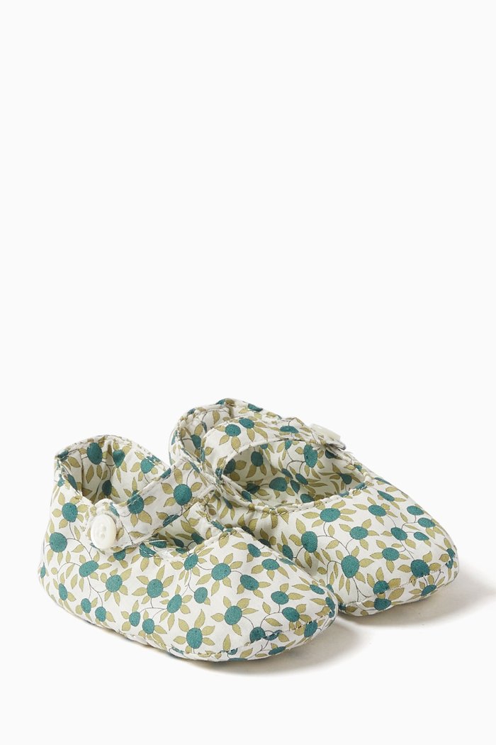 

Lilibee Floral Booties in Cotton, Blue