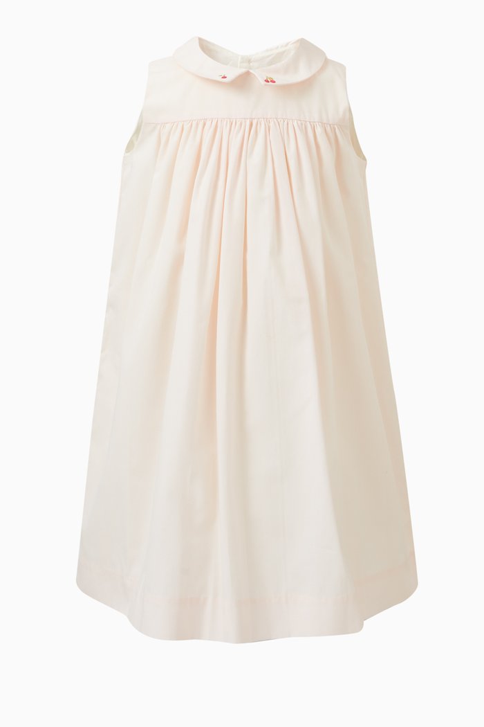 

Celena Cherry-embroidered Dress in Cotton, Pink