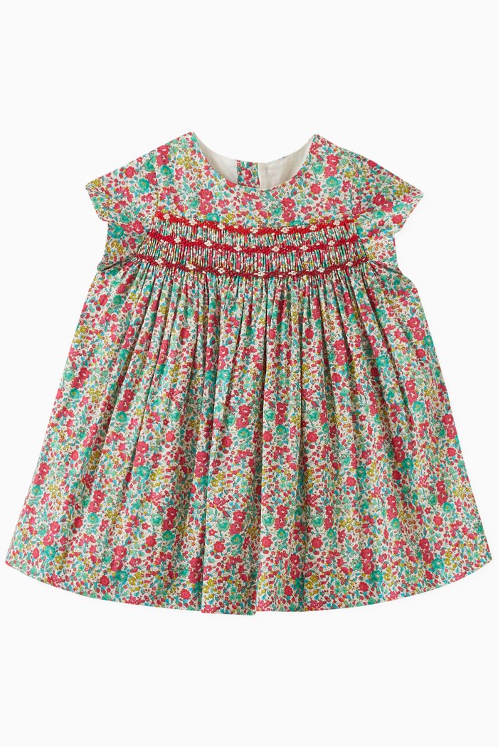 

Maruska Smocked Dress in Cotton, Multicolour