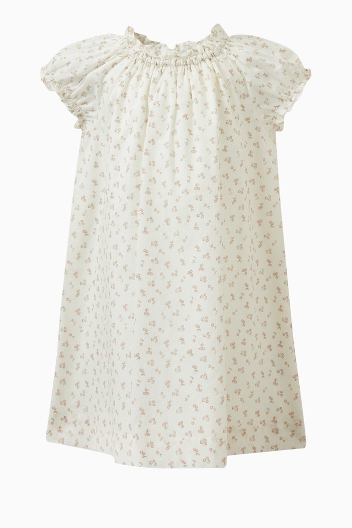 

Sidwell Cherry-print Dress in Cotton, White