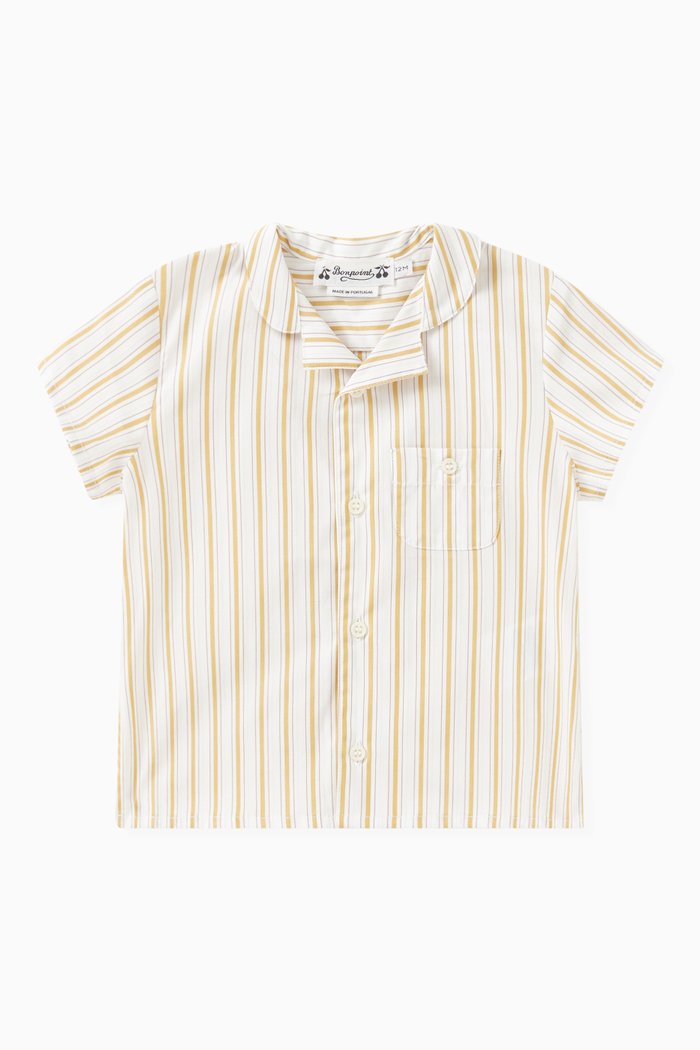 

Gerald Stripes-print Shirt in Cotton, Neutral