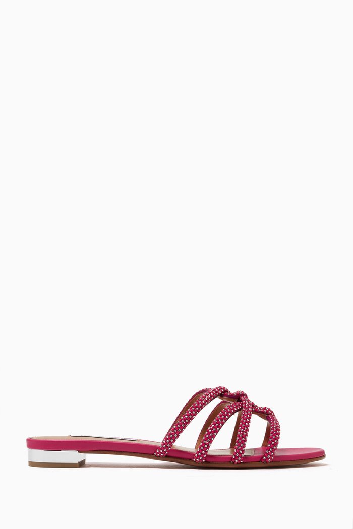 

Moondust Slides in Leather, Pink